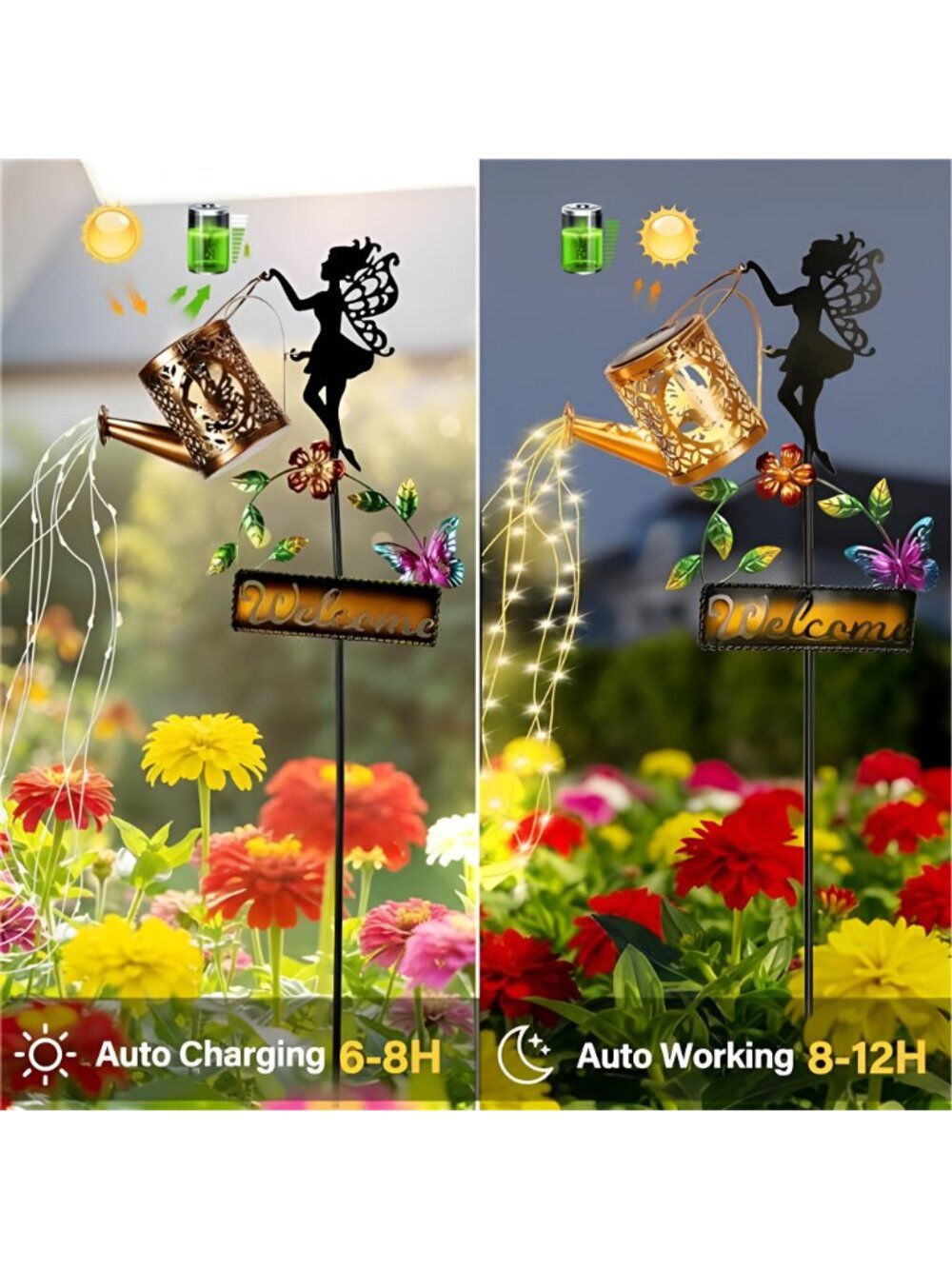 Solar Watering Can Lights,Hummingbird Solar Lantern Watering can - Picture 2 of 7